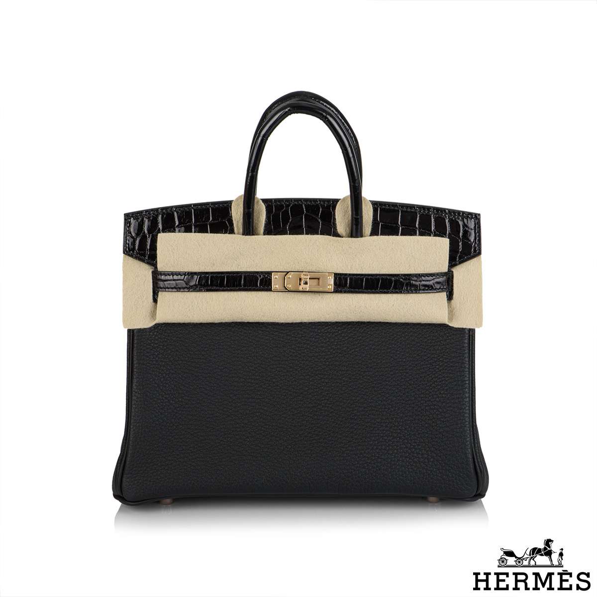 Hermès Birkin 25 Black Togo Rose Gold Hardware - 2020, Y